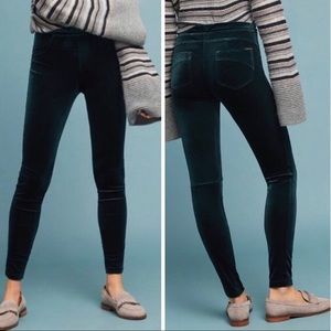 Anthropologie sanctuary dark green velvet leggings
